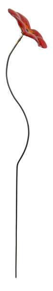 Zauberhafter Gartenstecker Glasblume rot - ca. 100 cm - Gartendekoration